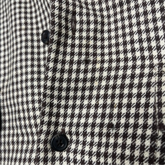 VTG Polo Ralph Lauren Men Beck Shirt Large 100%‎ Wool Houndstooth Brown Pockets - Picture 9 of 10